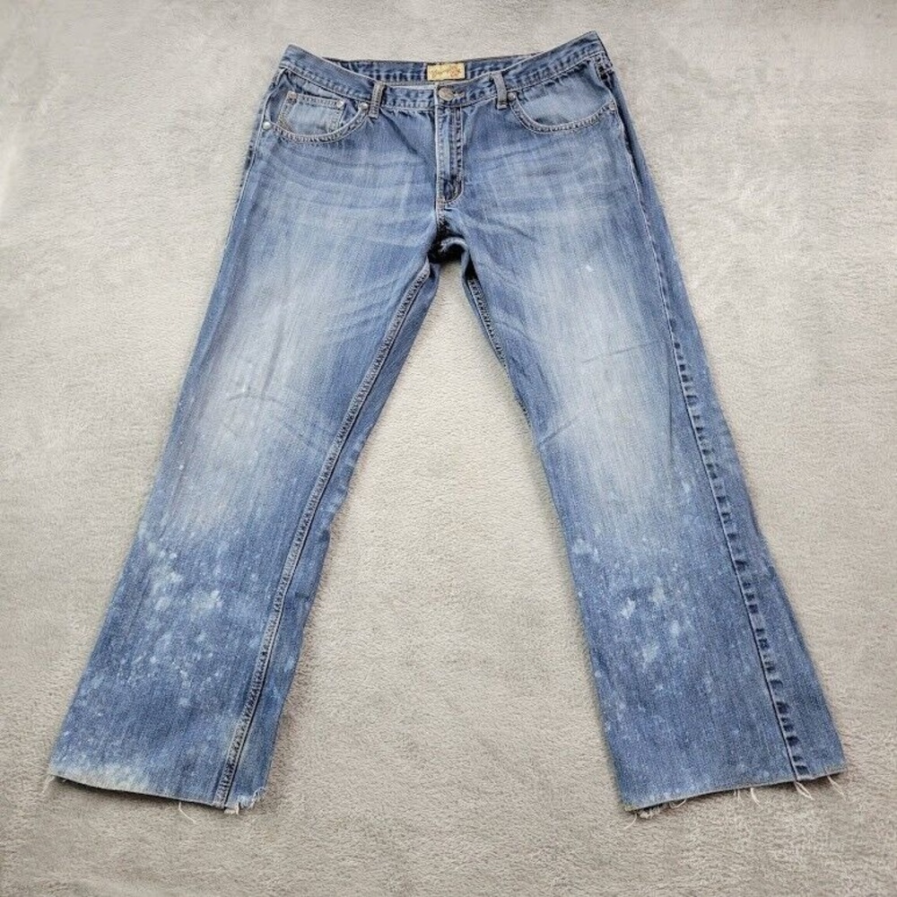 Wrangler Jeans Mens 38x31 Blue 20X Style 42 Vintage Boot Distressed Baggy Y2K